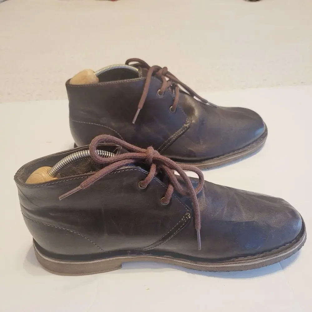 UGG Boots Mens 9 Brown Leather Leighton Chukka Desert Lace Up S/N 3275 Casual - Picture 2 of 10